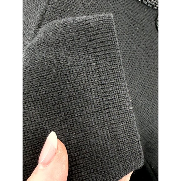 Cathy Hardwick Black Wool Beaded Bow Detail Sweater S - Picture 6 of 9